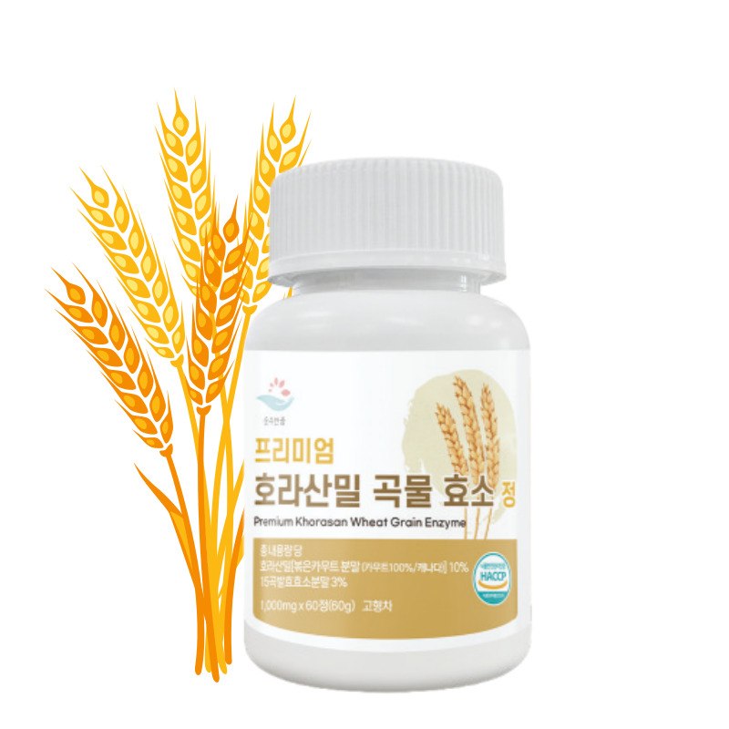 순수한줌 호라산밀 카뮤트 효소 곡물 발효 정 1000mg x 60정 2개월분 - 상품 이미지