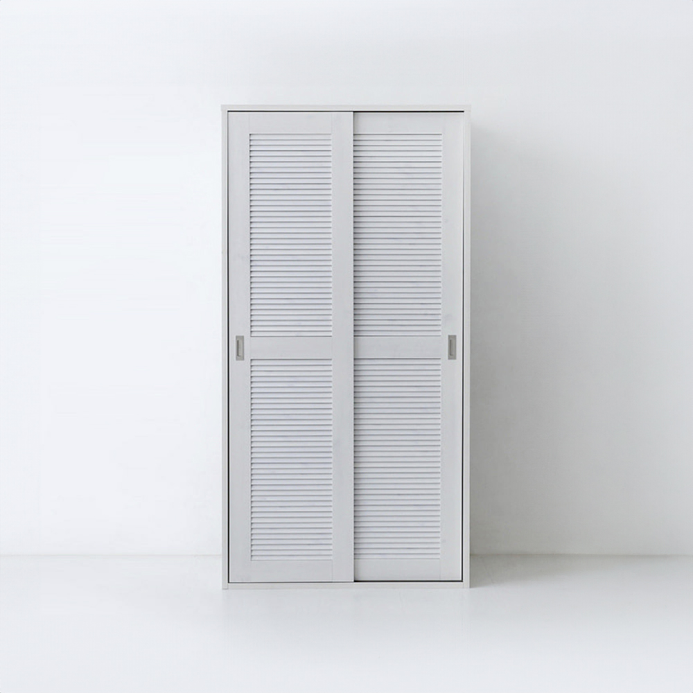 벨로인 슬라이딩 좁은 2문 옷장 100195 WRM195100 1000x590x1950mm, 2단, 화이트파인베니어 5271.0264 - 메인 이미지