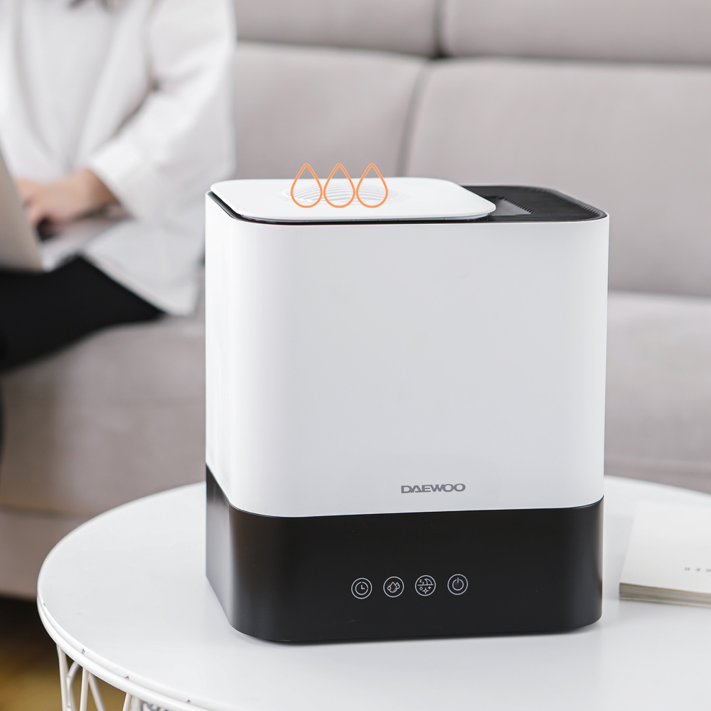 대우 5L 대용량 가열식 살균 가습기 자동세척 저소음 리모컨