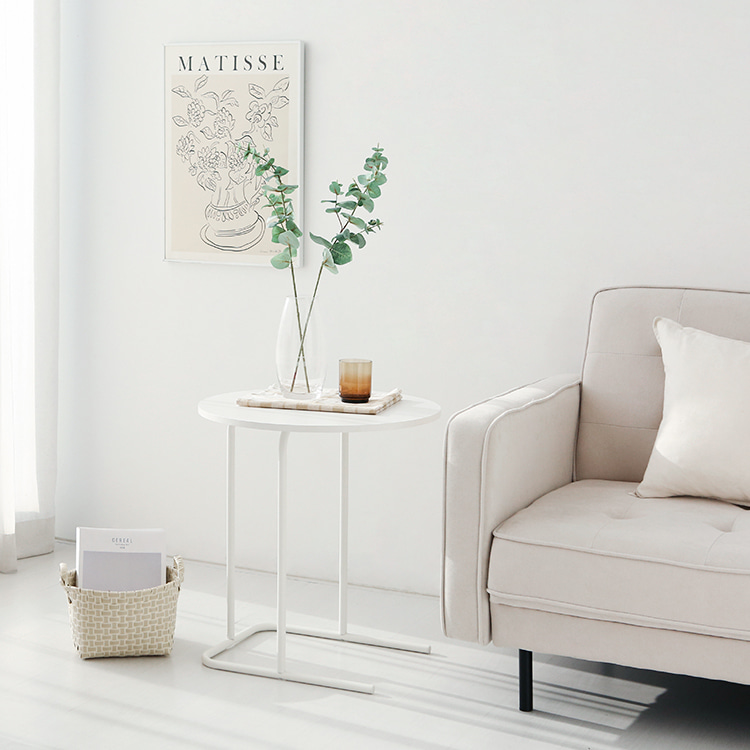 두게드 사이드테이블 원형 D55 화이트 1341.7253