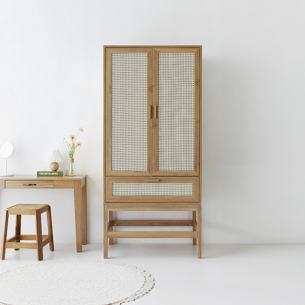 벤탄 옷장 1단 WRM19590R 900x600x1950mm, 2단, 캄포어베니어 4916.5716 - 상세 이미지 5