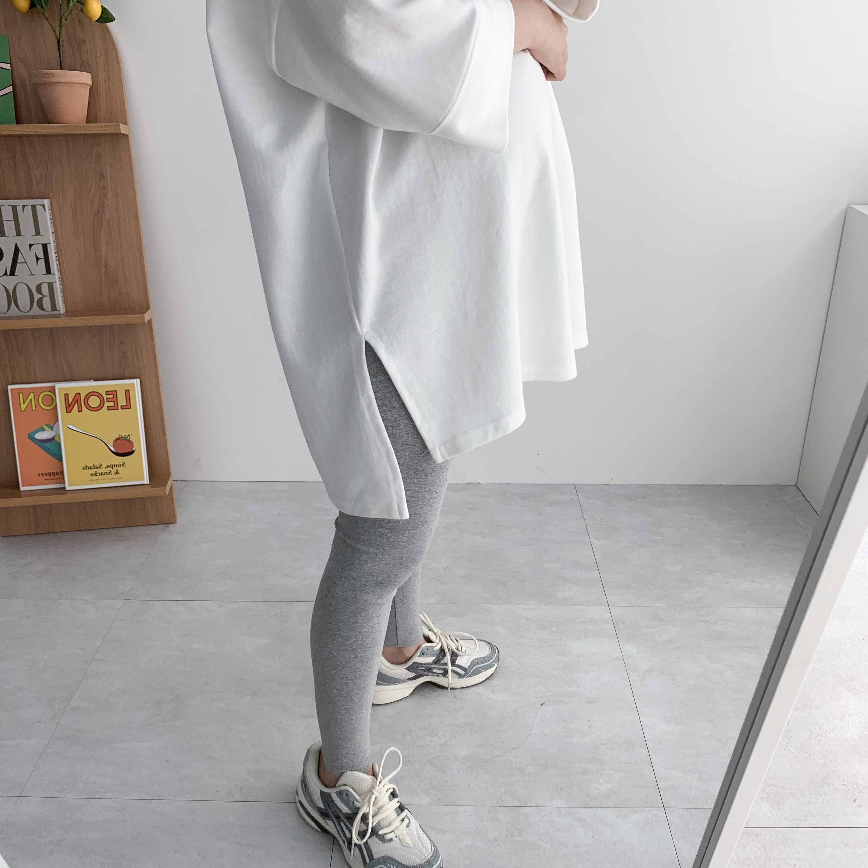 9부 박스티 임산부티 레깅스롱티 옆트임 박시핏 티셔츠 이미지 8