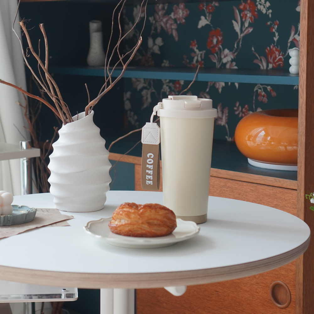 메르 블랑쉐 보온 보냉 빨대 손잡이 316스텐 텀블러 530ML - 상세 이미지 3