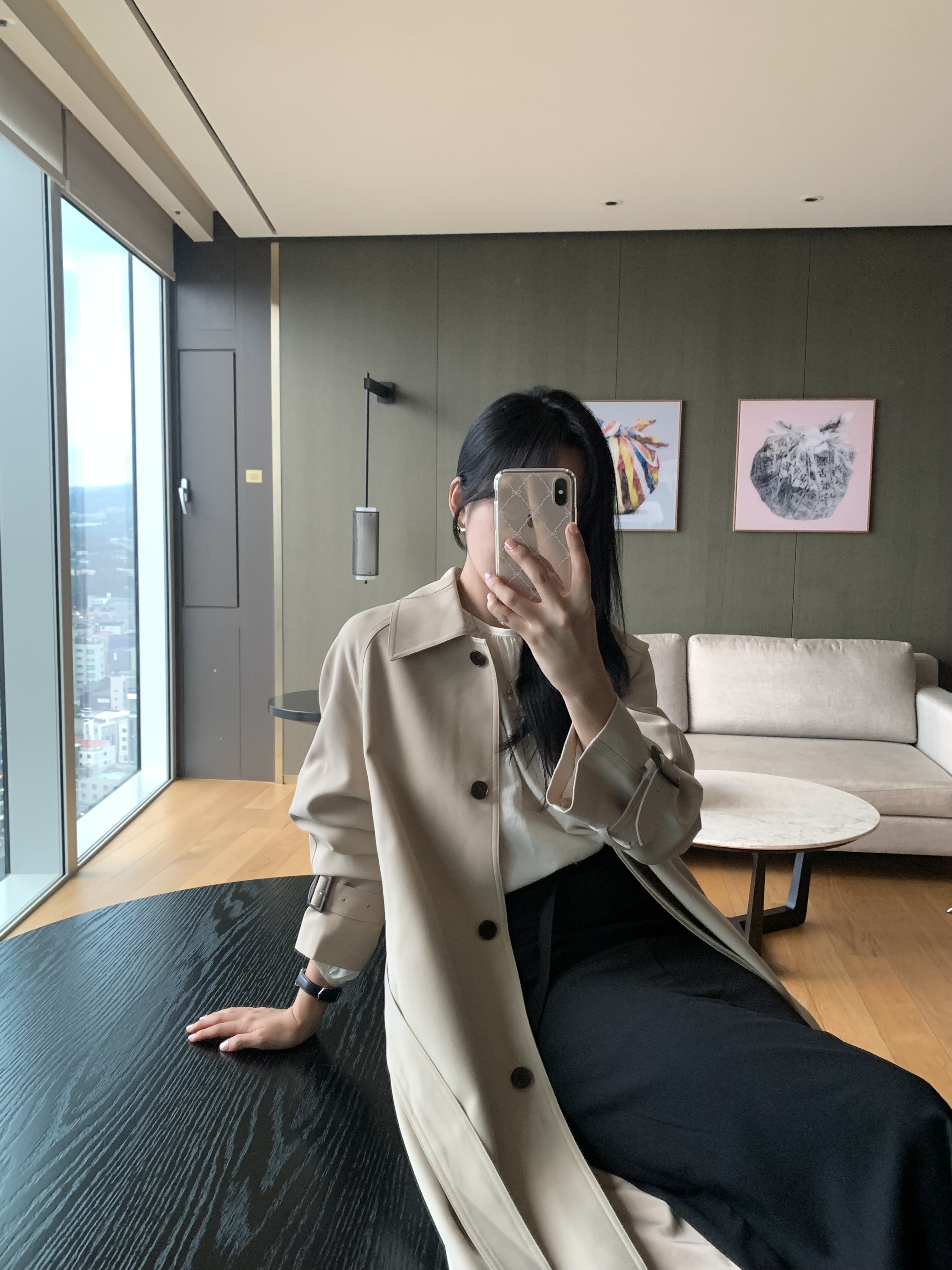 [Premium]🦋르베 카라 싱글 롱 트렌치코트 벨트 간절기아우터 바바리자켓 (2C) 상세 이미지 21