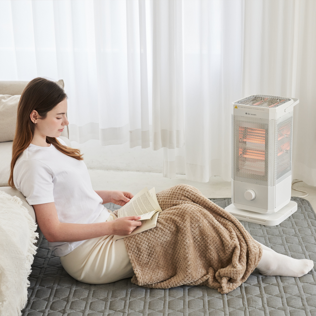 뜨숨 오방난로 가벼운 전기히터 난방기 스토브 업소용 가정용 사무실 무소음 발터치