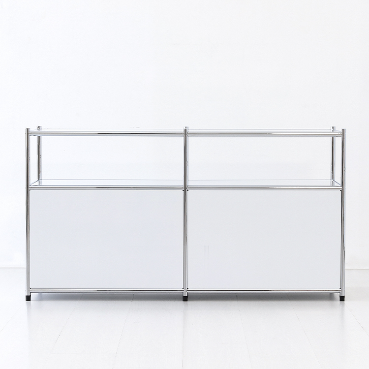 심플리 2x2 수납장 2문 BC607 1180mmx400mmx640mm, 2단, 퓨어화이트 7944.2141 - 상세 이미지 3