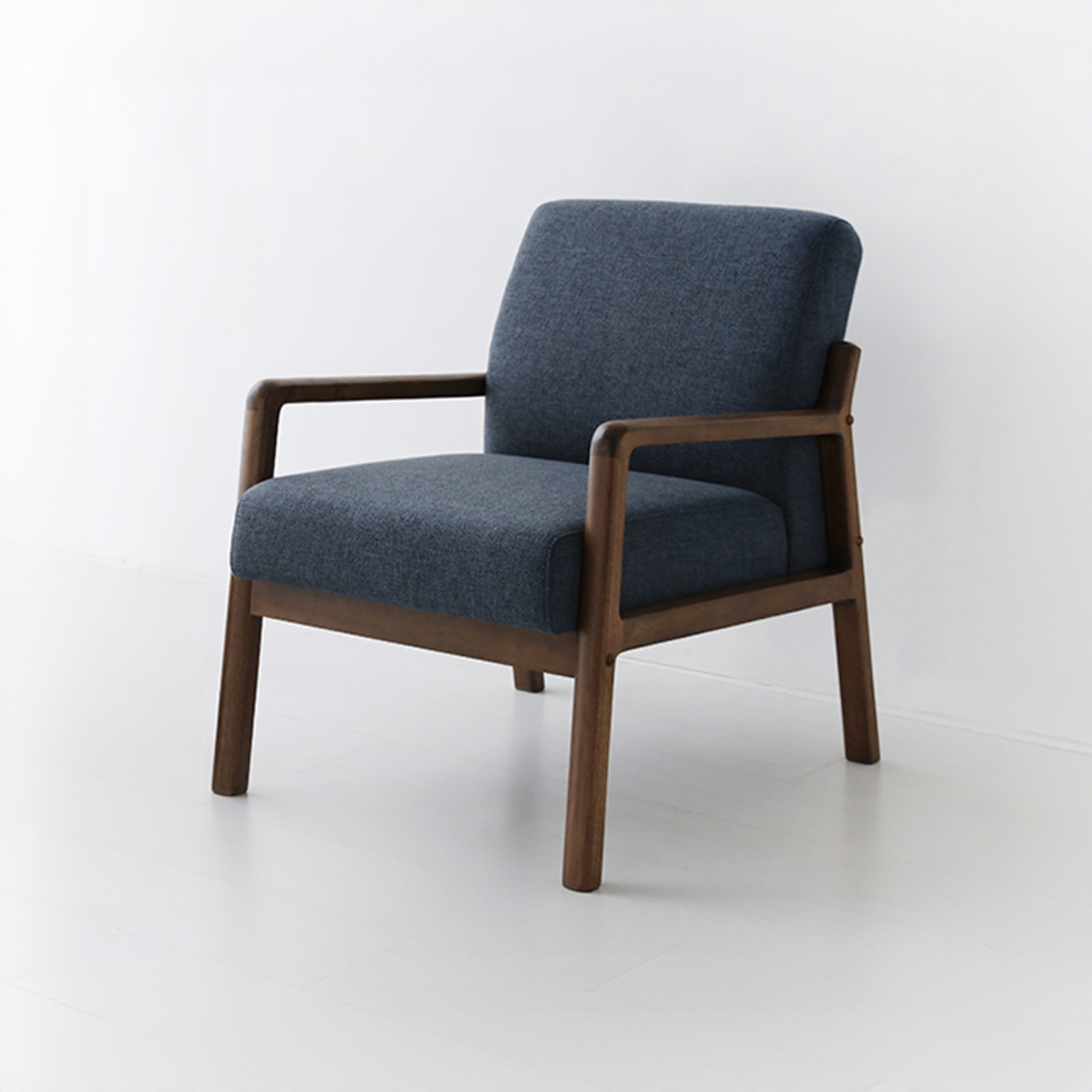 데니쉬 패브릭 소파 1인 스툴미포함, 다크블루 5880.8528, 1인용