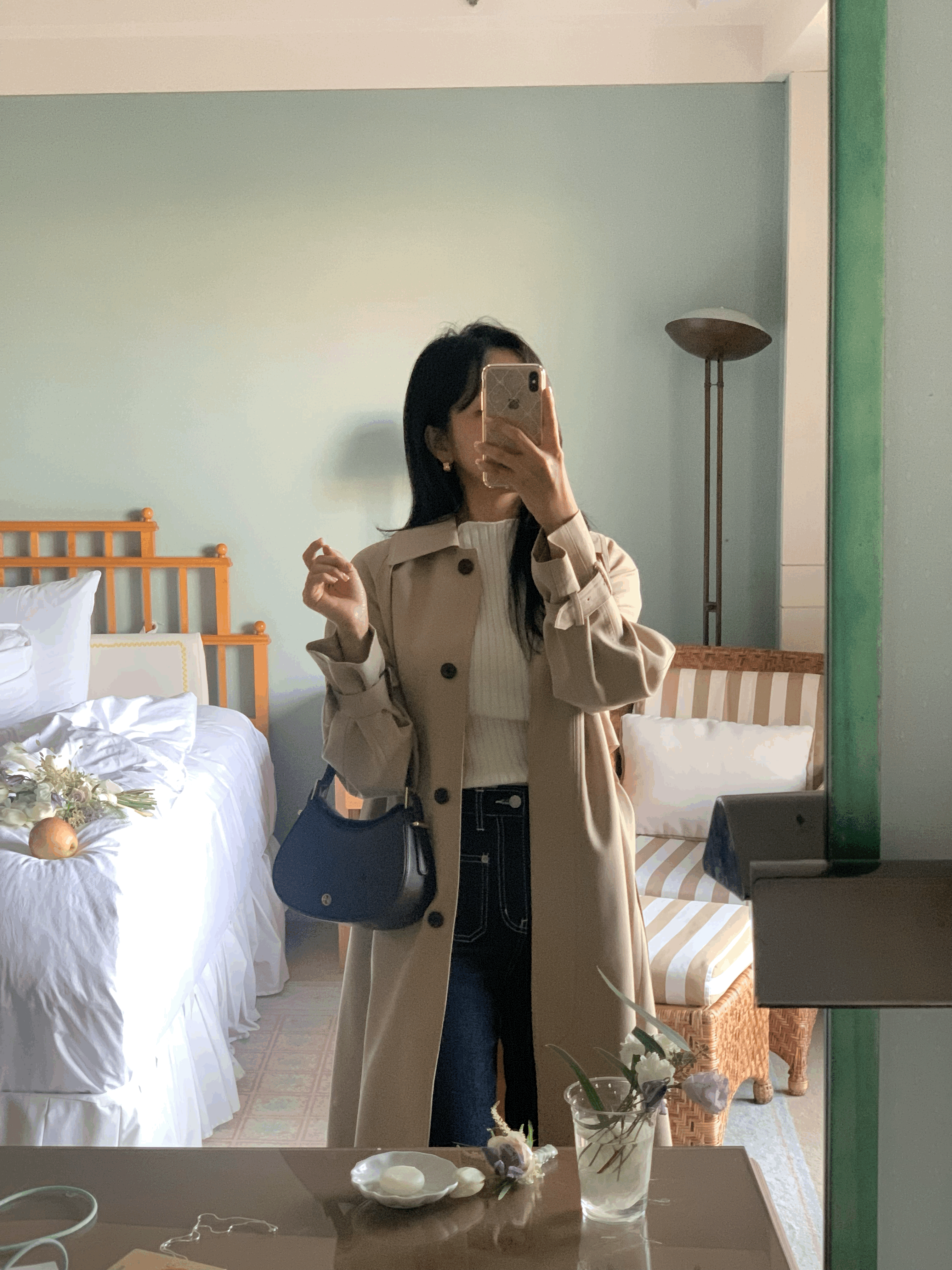 [Premium]🦋르베 카라 싱글 롱 트렌치코트 벨트 간절기아우터 바바리자켓 (2C) 상세 이미지 50
