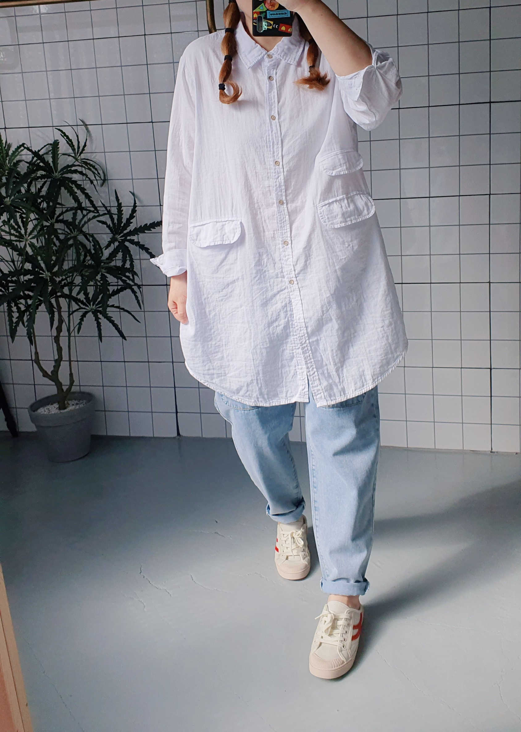 (무배) 오버핏 롱 포켓 셔츠 - 상세 이미지 2