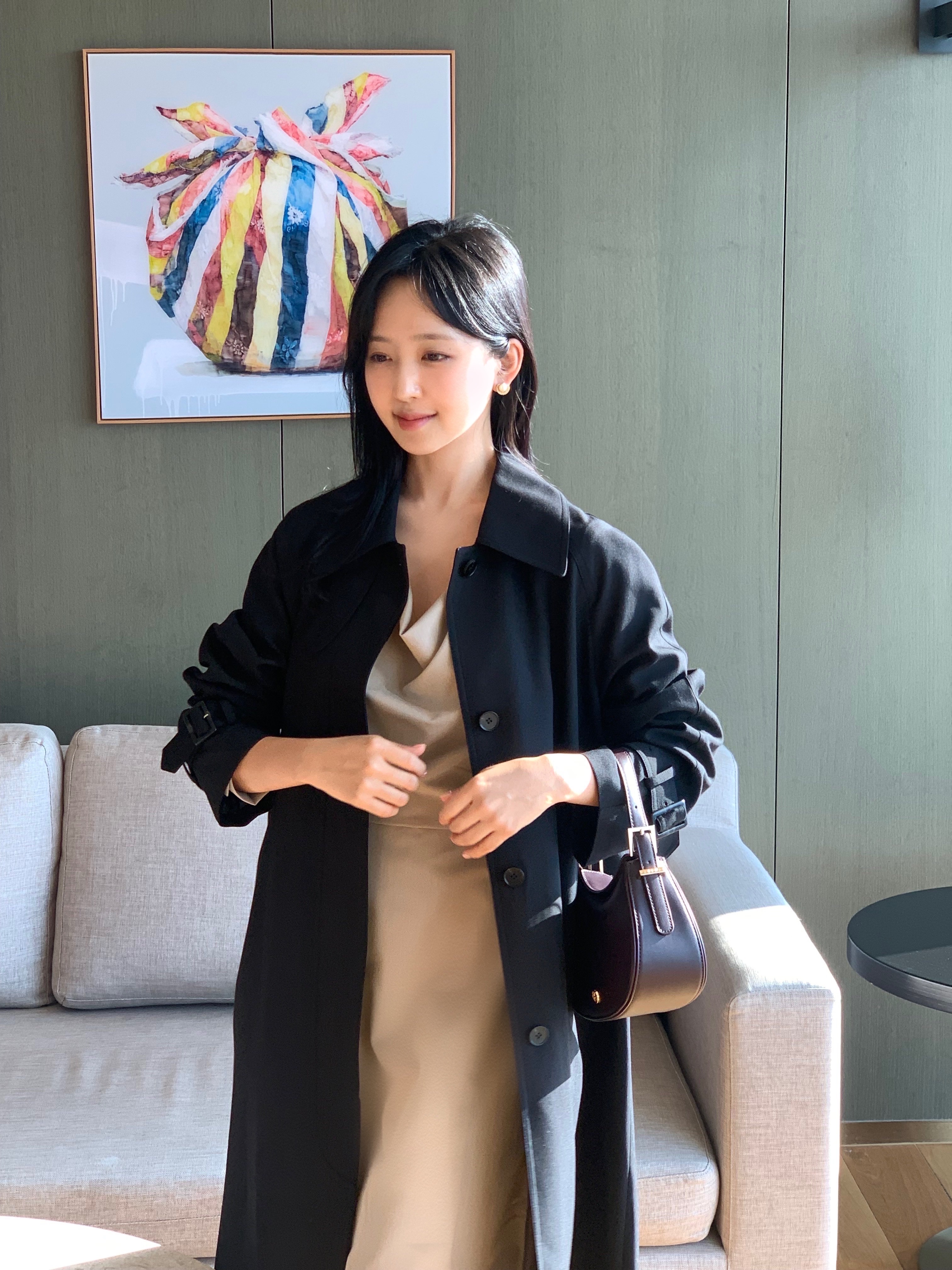 [Premium]🦋르베 카라 싱글 롱 트렌치코트 벨트 간절기아우터 바바리자켓 (2C) 상세 이미지 75