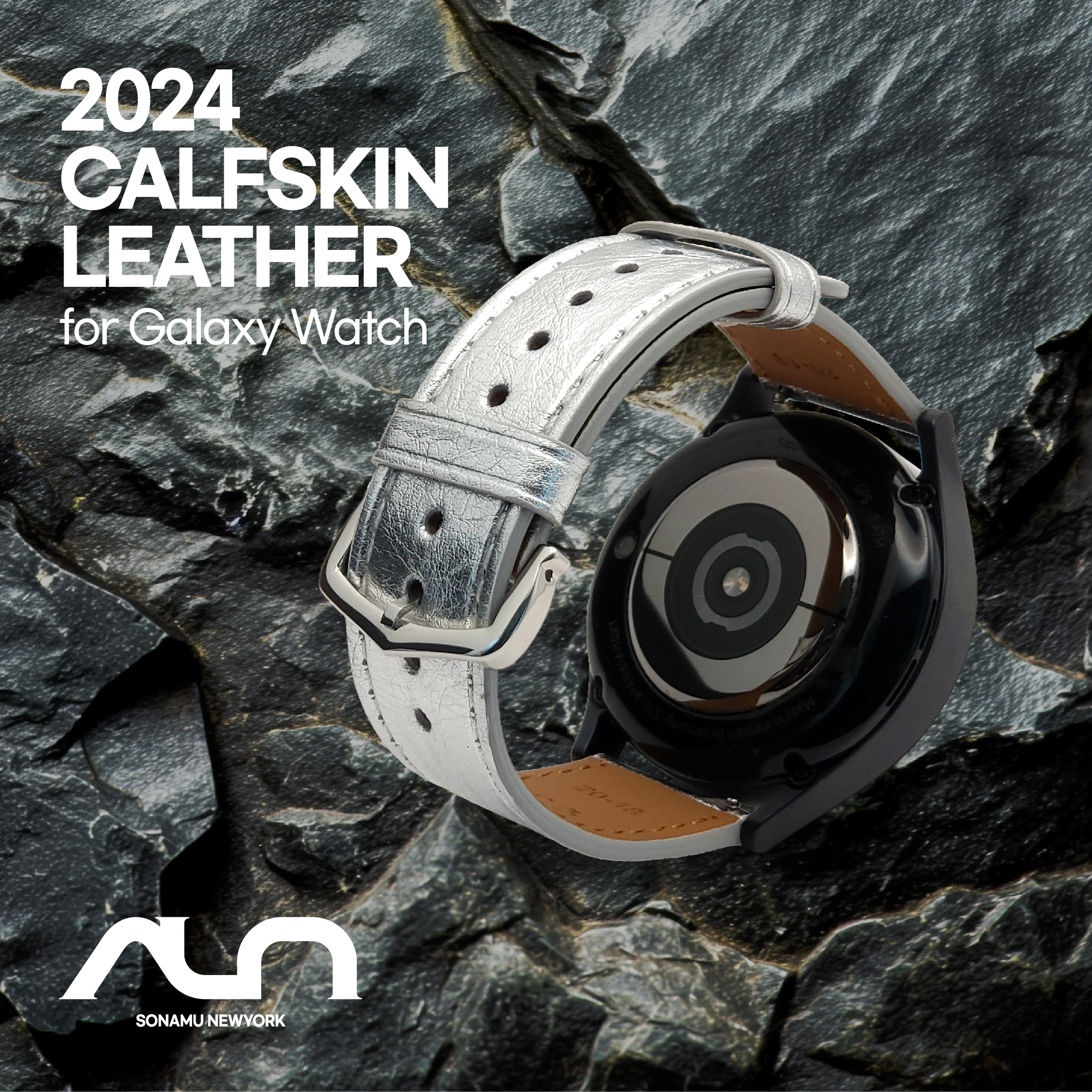 소나무뉴욕 갤럭시워치7 외 20mm 호환 가죽 밴드 스트랩 시계줄 / 빈티지 카프 스킨+크라운버클