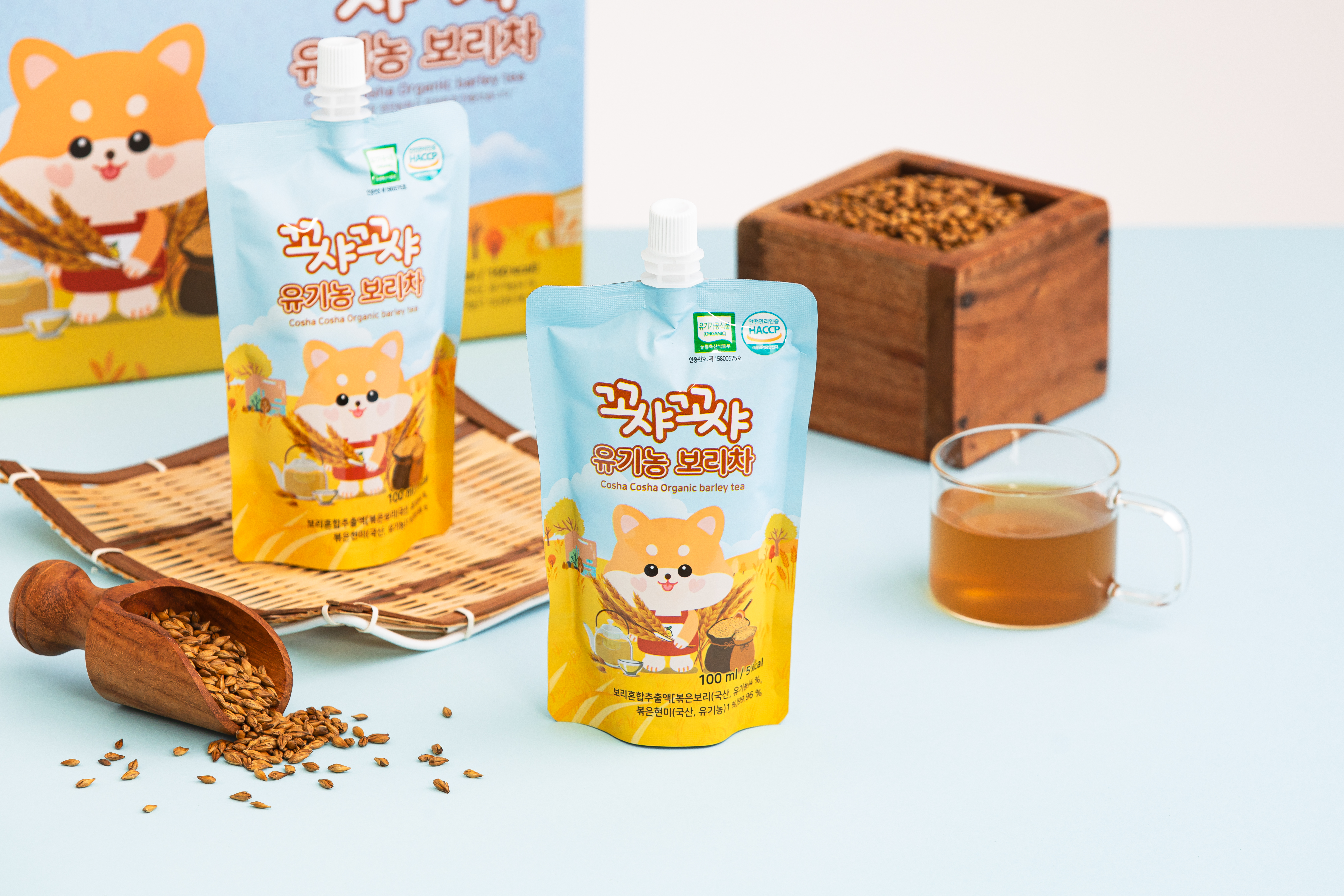 [꼬샤꼬샤] 신지식농업인장 유기농 보리차 100ml  스파우트형 30개입, 3개 - 상세 이미지 4