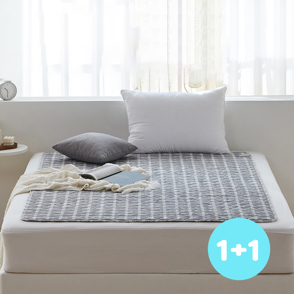1+1 전기요 화이트체크 탄소매트 싱글 침대 전기매트 캠핑 워셔블