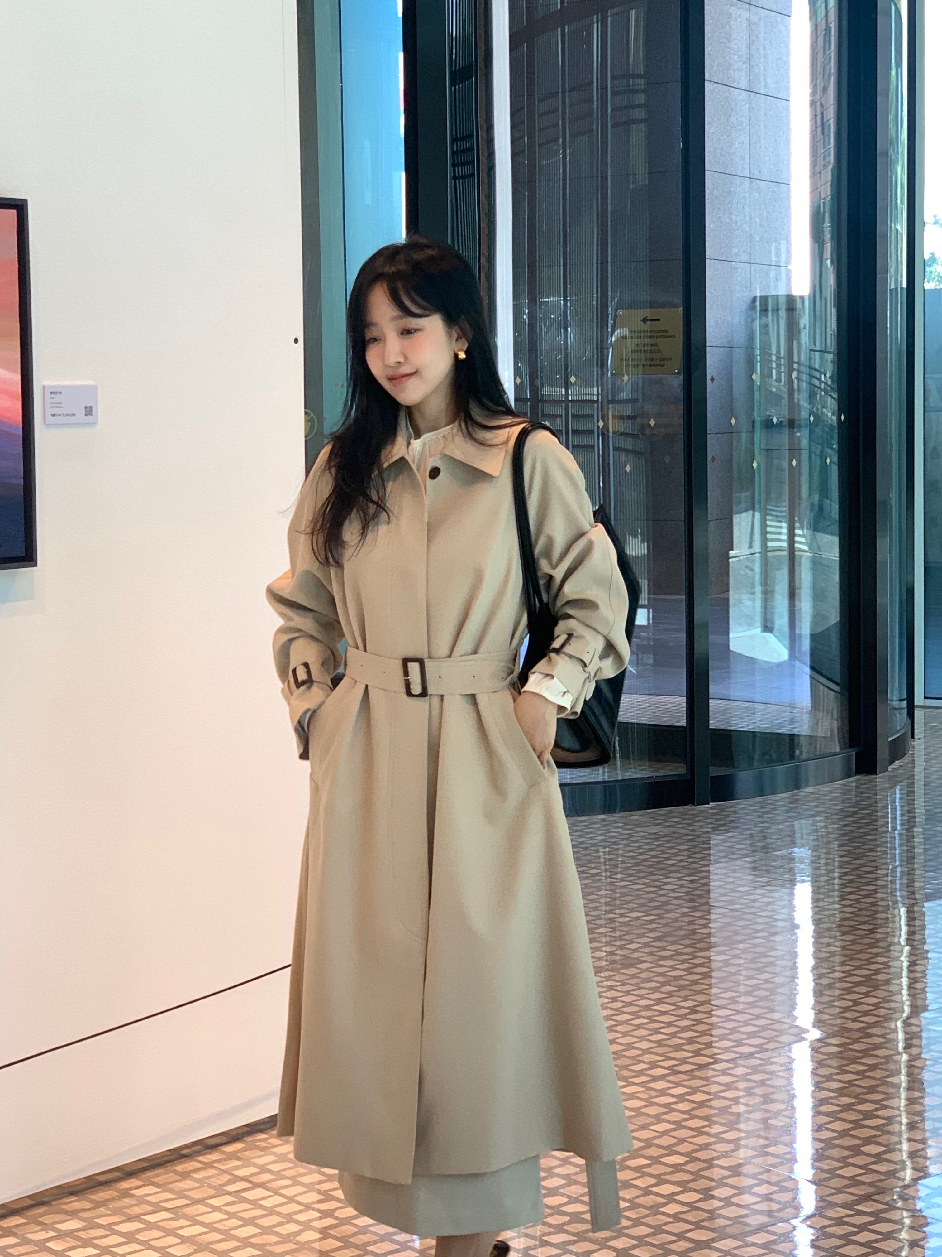 [Premium]🦋르베 카라 싱글 롱 트렌치코트 벨트 간절기아우터 바바리자켓 (2C) 상세 이미지 41