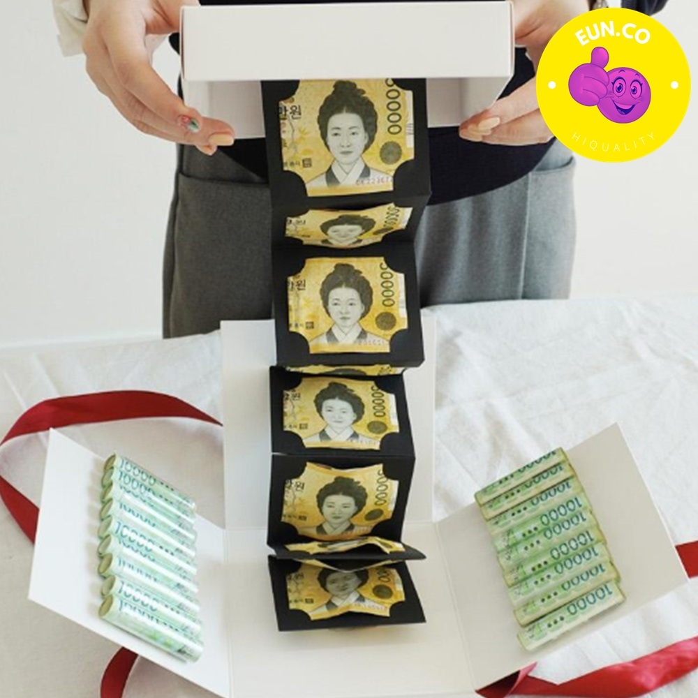 점핑 지폐 케이스 오만원권 주르륵 선물 펼쳐지는 현금 카드 병풍 머니 홀더 - 상품 이미지