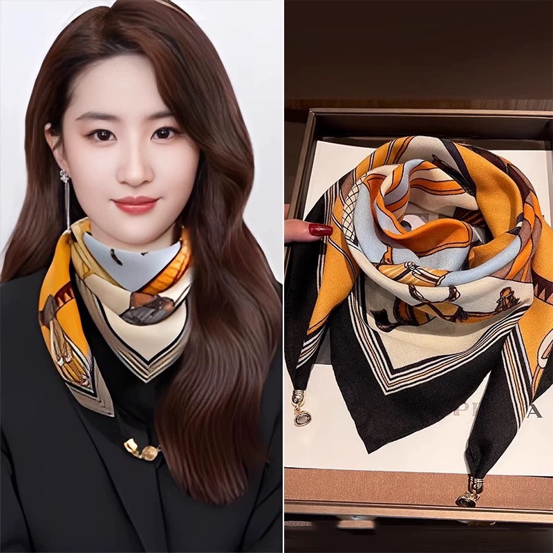 여성스카프 부드러운 면 린넨 스카프 2종세트 이미지 8