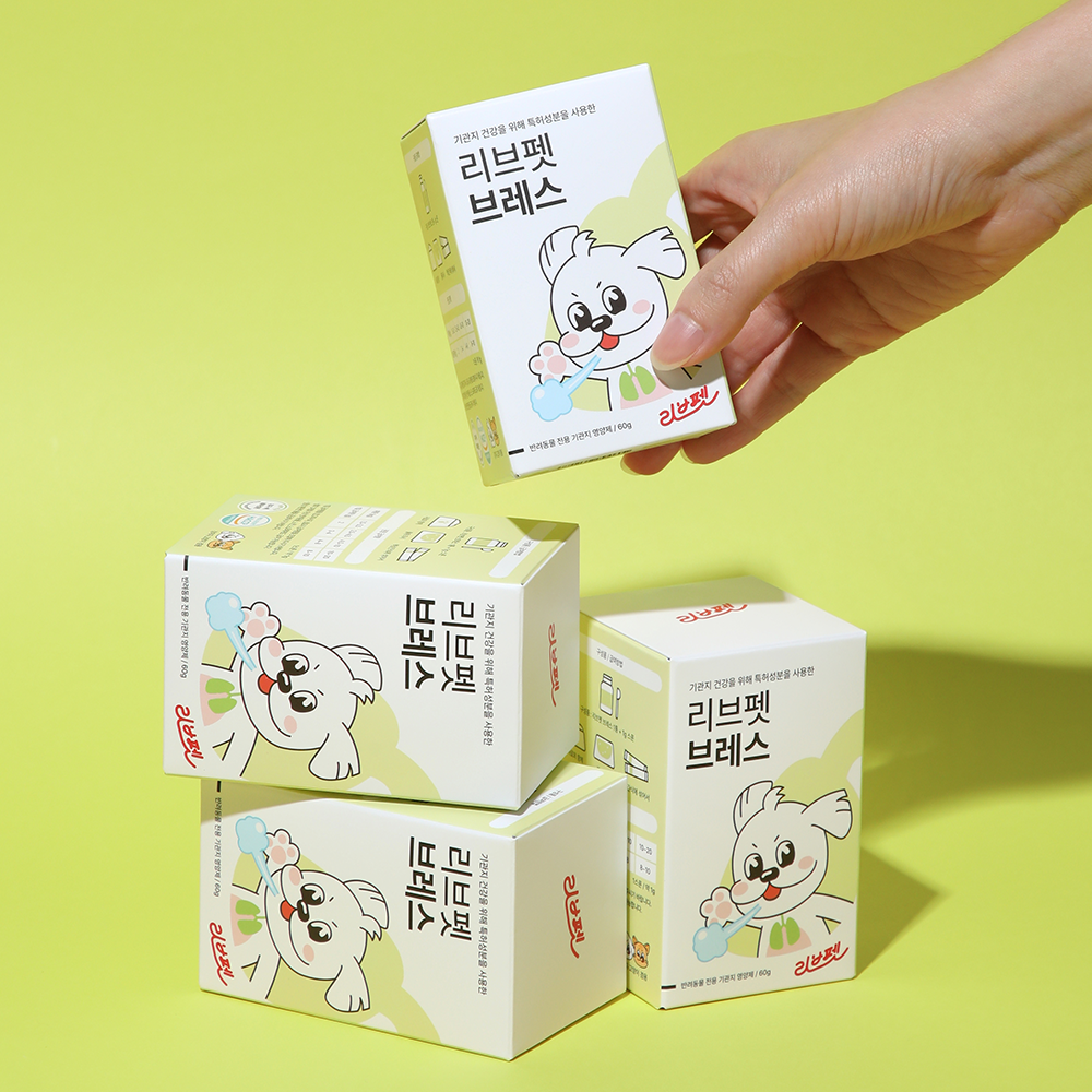 리브펫 브레스 고양이 강아지 기관지 영양제 협착증 감기 기침 켁켁거림 60g, 1개
