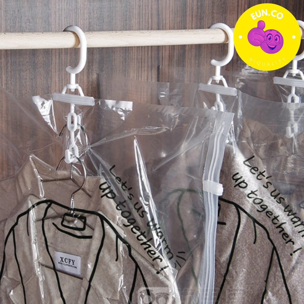 옷걸이식 진공팩 행거형 의류 압축비닐팩 이불정리파우치 (압축기포함)