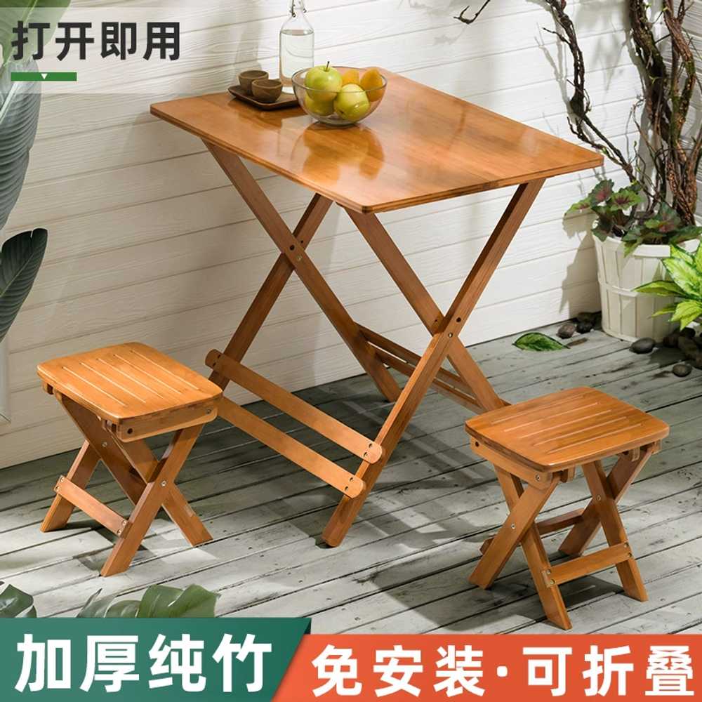 접이식식탁 1인용 원목 카페 원룸 테이블 식탁 책상 60x60 - 상세 이미지 3