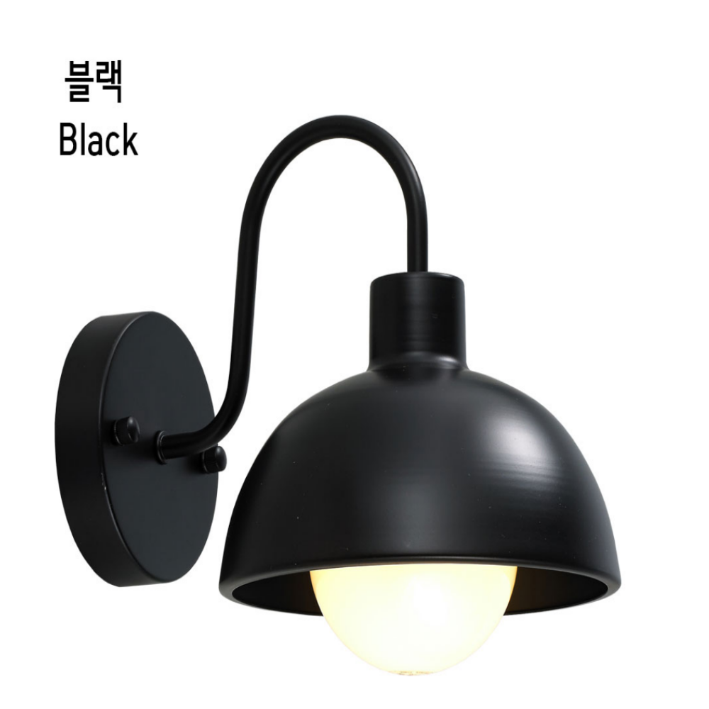 안방벽등 LED 거실 침실 모던 포인트 갓 벽등 벽부등 블랙 - 상세 이미지 2