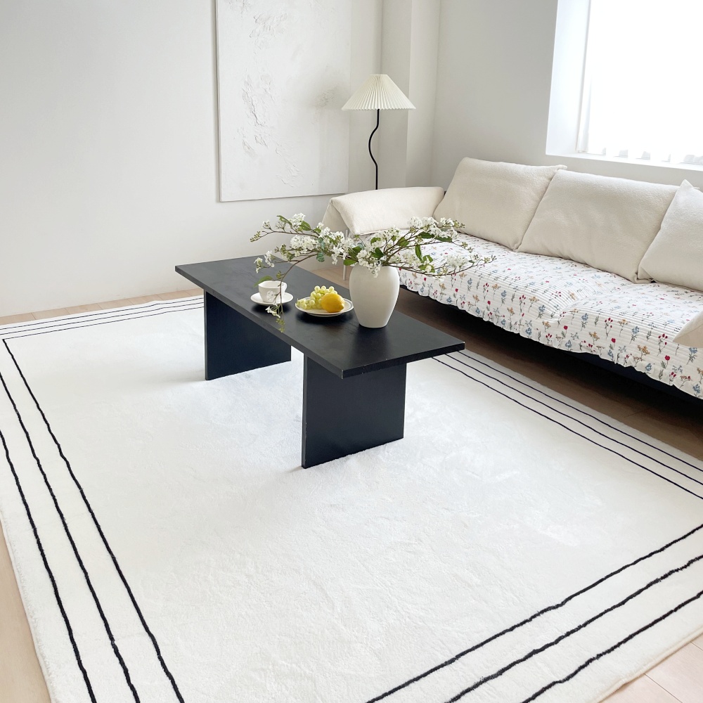 채우다공간 거실 단모 대형 먼지없는 워셔블 러그 카페트 80x120
