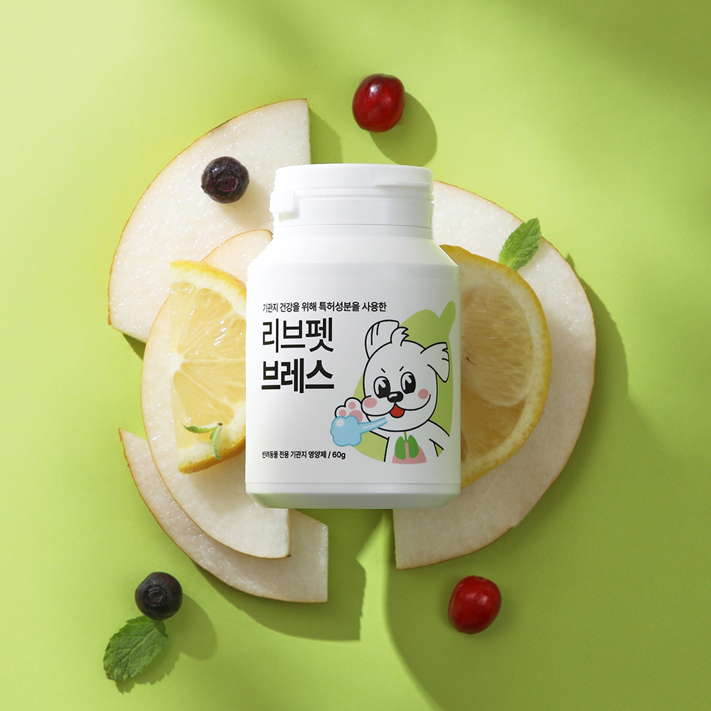 리브펫 브레스 고양이 강아지 기관지 영양제 협착증 감기 기침 켁켁거림 60g, 1개