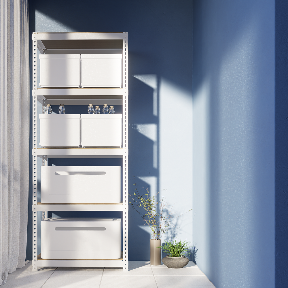 폴던스랙 철제선반 조립식앵글 선반 창고 베란다 렉 팬트리 선반장 60x50x210 5단