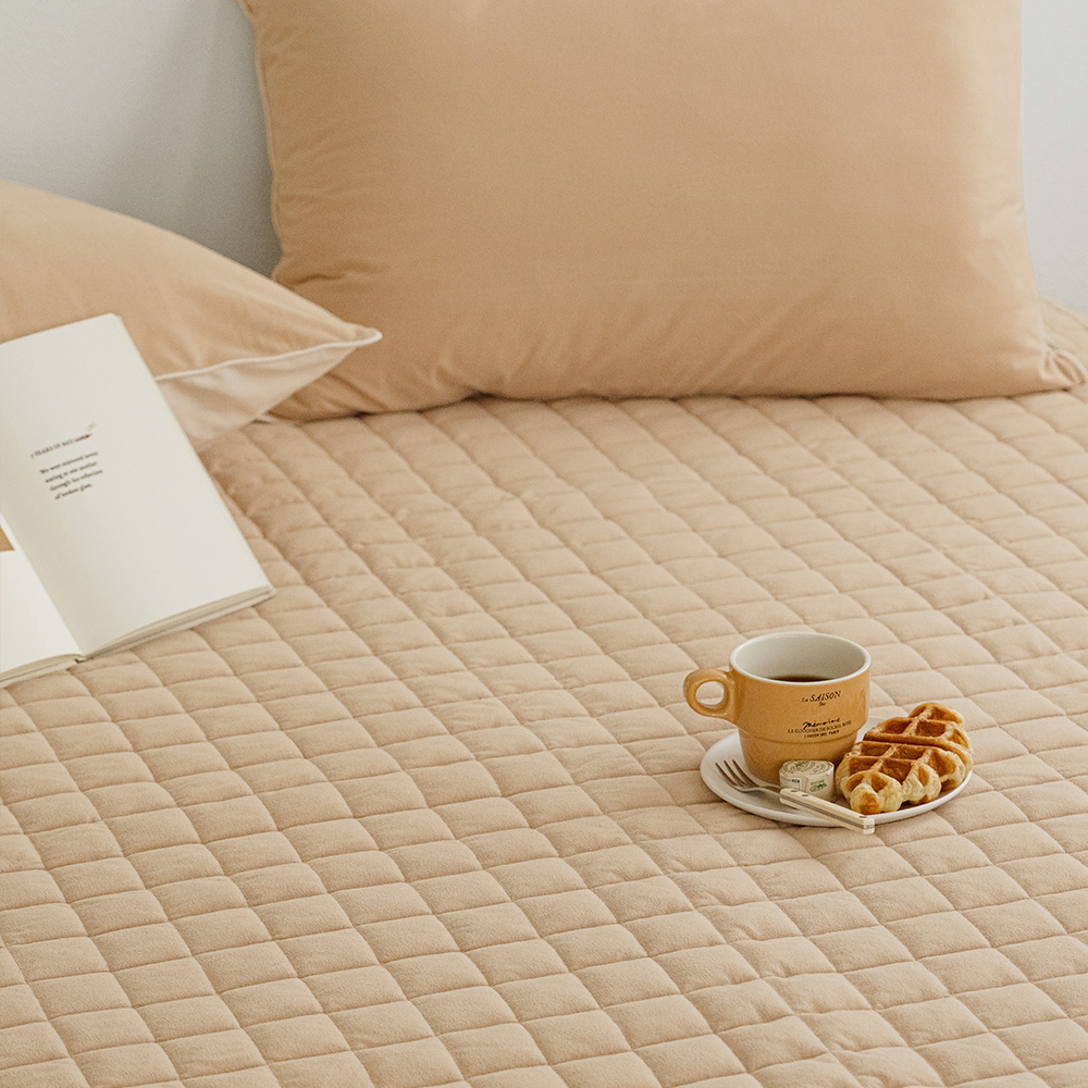 바자르 슈크림 극세사 겨울 고정밴딩 침대패드 SS