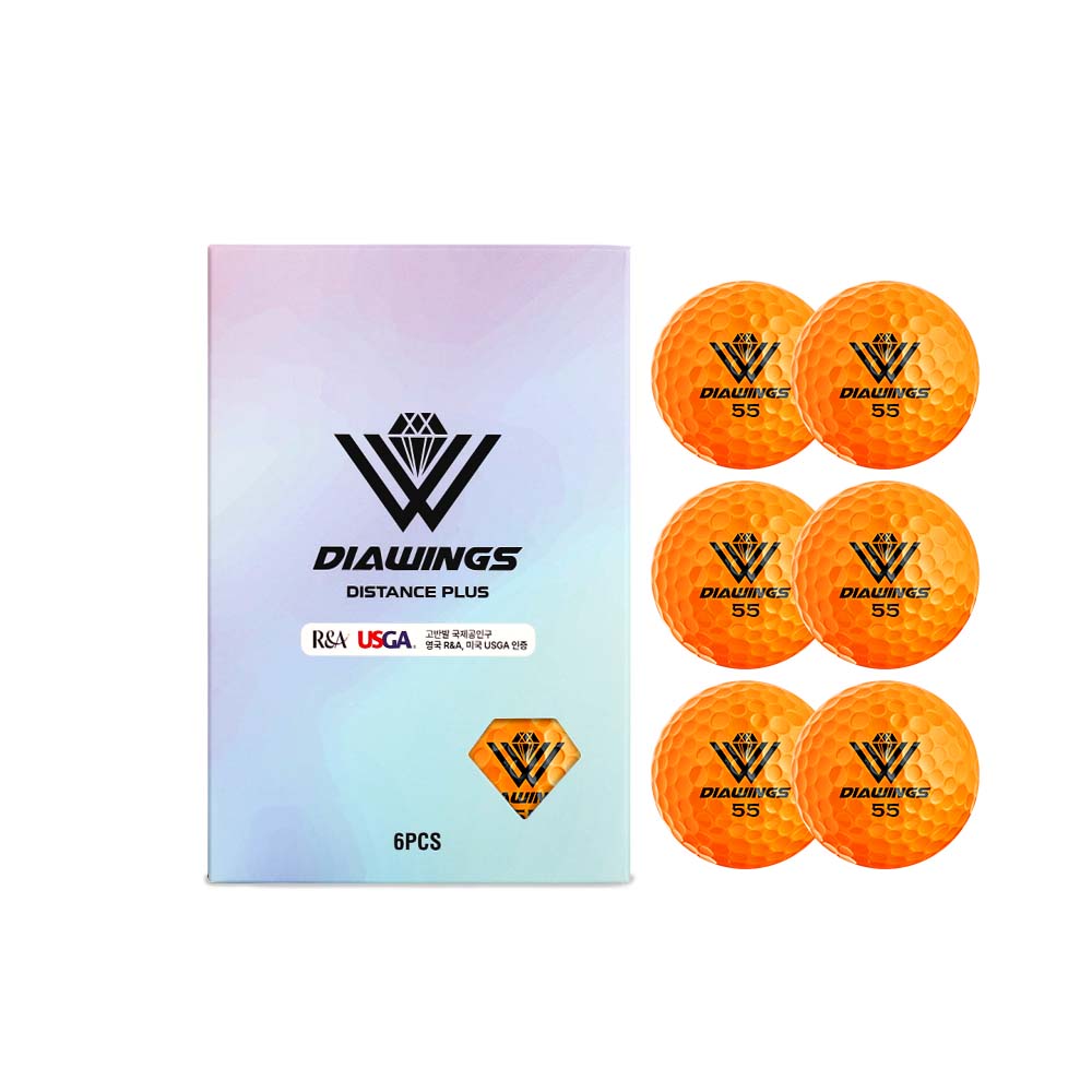 [6구세트] 다이아윙스 고반발 비거리 전용 장타 골프공 세트 M2 화이트 - 상세 이미지 3