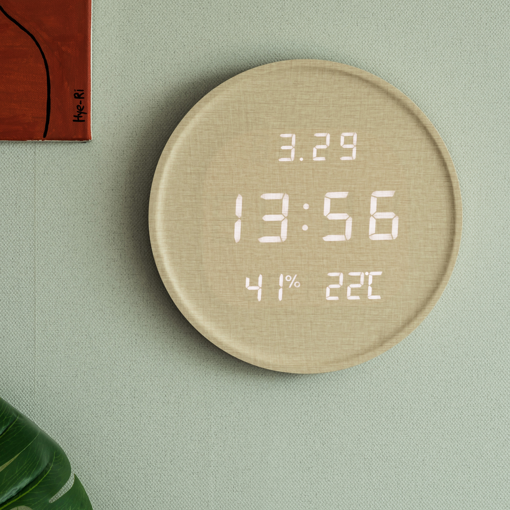 플라이토 인테리어 벽걸이시계 거실 무소음 전자 LED 벽시계 집들이 이사 결혼 선물 써클