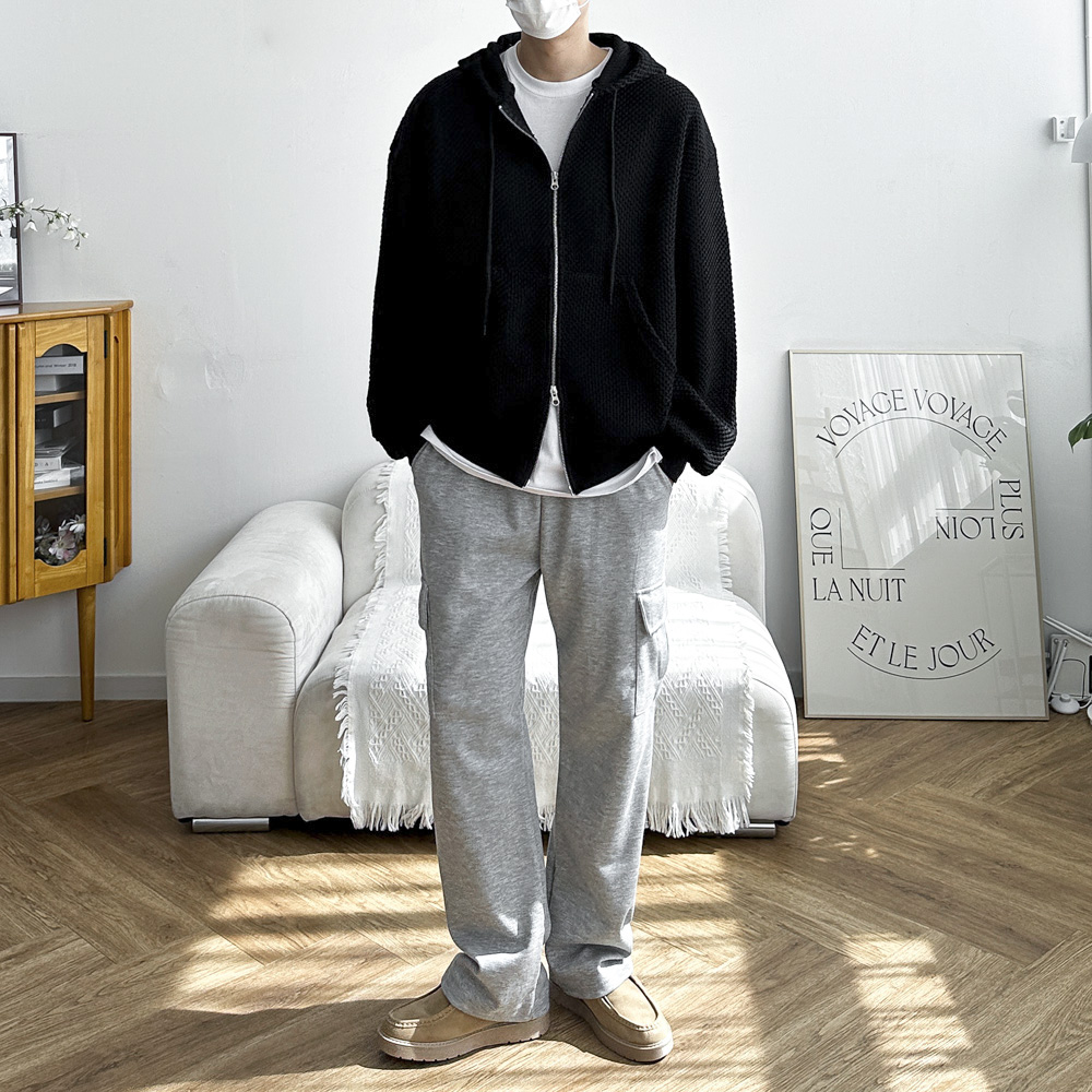 M-3XL 남녀공용 카고 밴딩 와이드 트레이닝 팬츠 3color 이미지 3