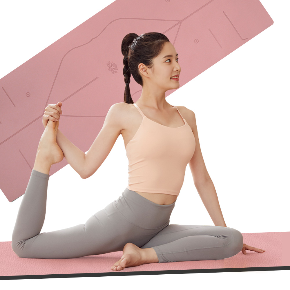 우건 TPE 미끄럼방지 홈트레이닝 운동 요가매트 와이드형 8mm, 핑크