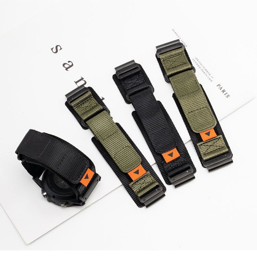 Garmin Fenix8/7 시계에 적합 퀵 릴리스 벨크로 스트랩 Instinct 2S 통기성 및 땀 흡수성 나일론 통합 고급 블랙 통기성 Fenix8 다이얼 51mm 26MM - 상품 이미지