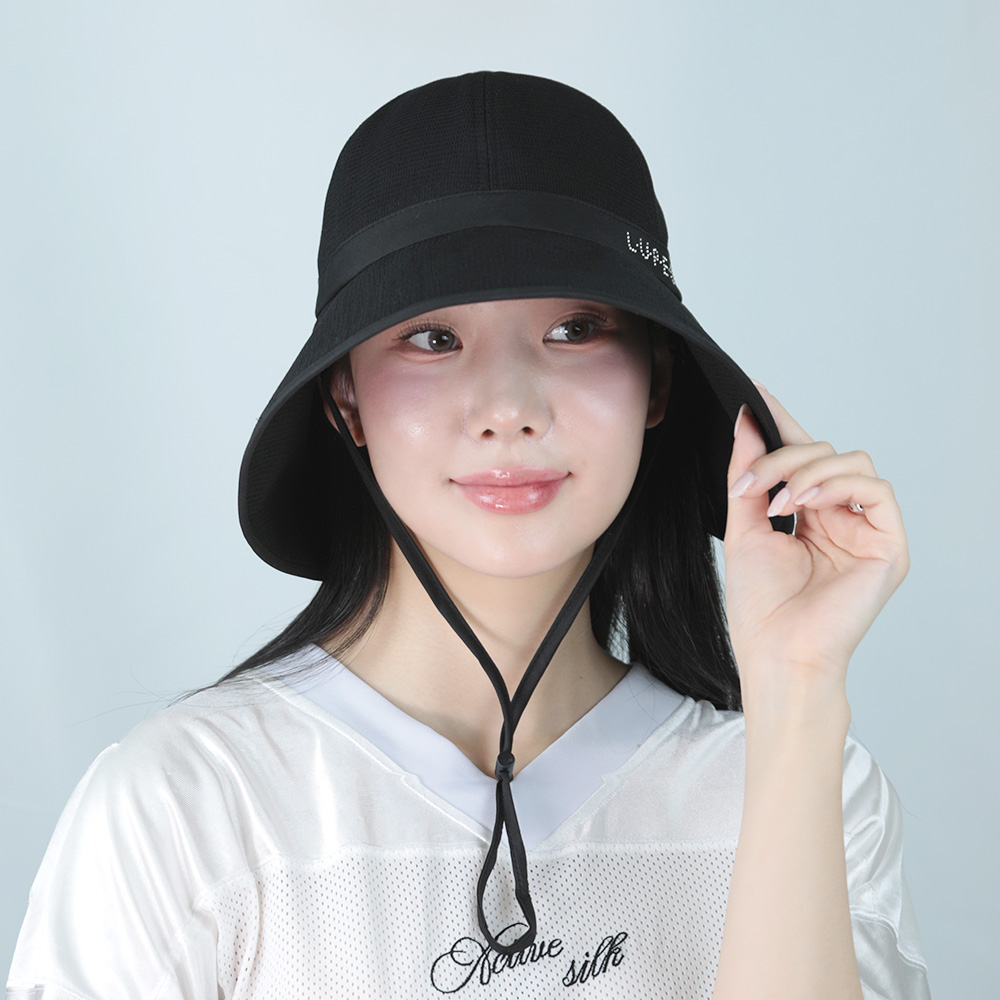 루페오 여성 핫픽스 빅 와이드 심볼 리본 포인트 챙넓은 골프 버킷햇 벙거지 모자 이미지 6