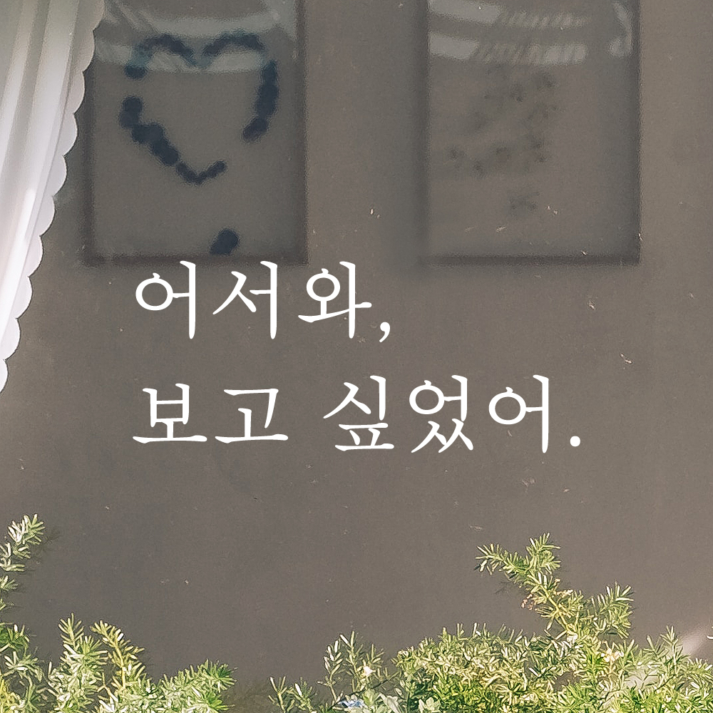 인테리어 매장 가게 카페 집 현관문 레터링 스티커 어서와 보고 싶었어 L-095S 검정 - 상세 이미지 2