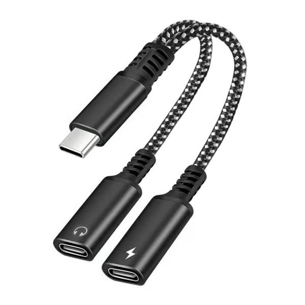 2IN1 C타입 이어폰 충전 케이블 변환기 USB 3.0 to C타입 OTG 어댑터 맥북 프로 삼성 화웨이 D0V9 용 3.5mm 잭 : 리셀바이