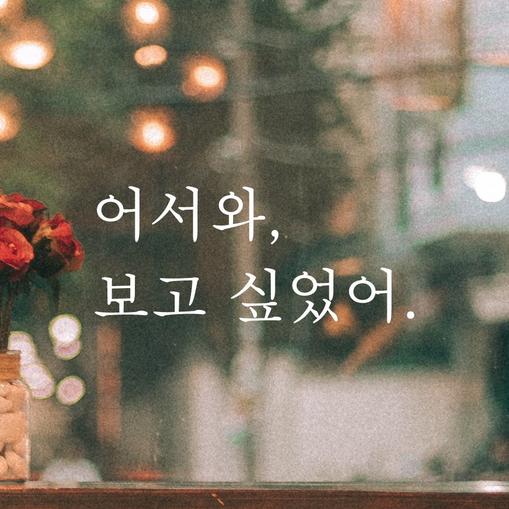 인테리어 포인트 감성 문구 레터링 스티커 어서와 보고 싶었어 L-095S 검정 - 상세 이미지 2