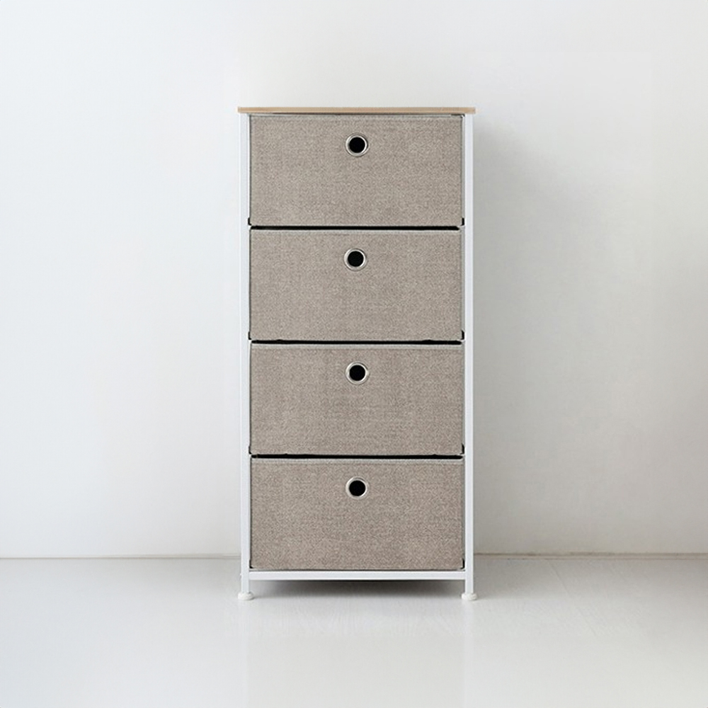 NOVEN 패브릭 서랍장 450950 450x300x945mm, 4단, 베이지 7432.6344 - 메인 이미지