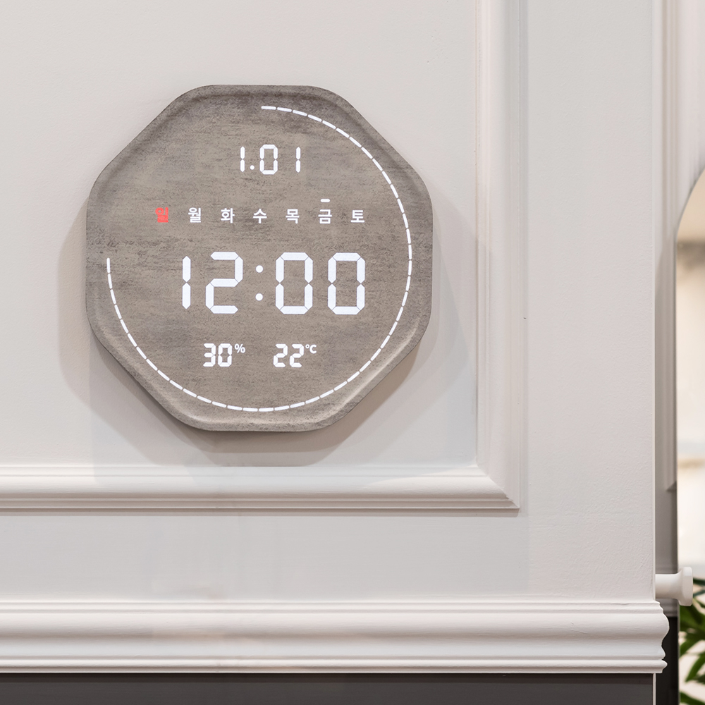 플라이토 인테리어 벽걸이시계 거실 무소음 전자 LED 벽시계 집들이 이사 결혼 선물 써클