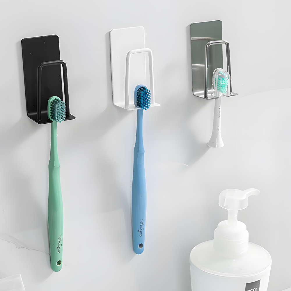심플 칫솔꽂이 거치대 스텐칫솔걸이 치약 홀더 양치컵 보관 화장실 무타공
