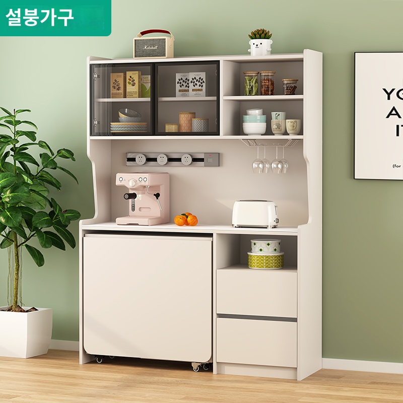 다용도 접이식 식탁 의자 캐비닛 일체 식당 사이드 - 상품 이미지
