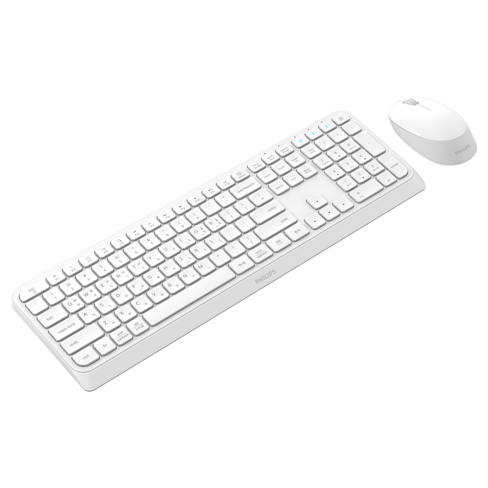 필립스 멀티 페어링 무선 키보드 마우스 세트 SPT6407 화이트 이미지 7