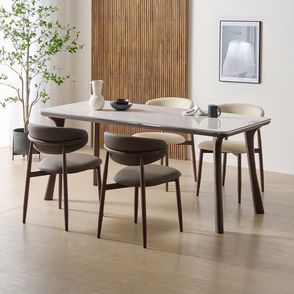 솔리브 편한 식탁의자 실리콘 가죽 다이닝체어 테이블의자 아이보리