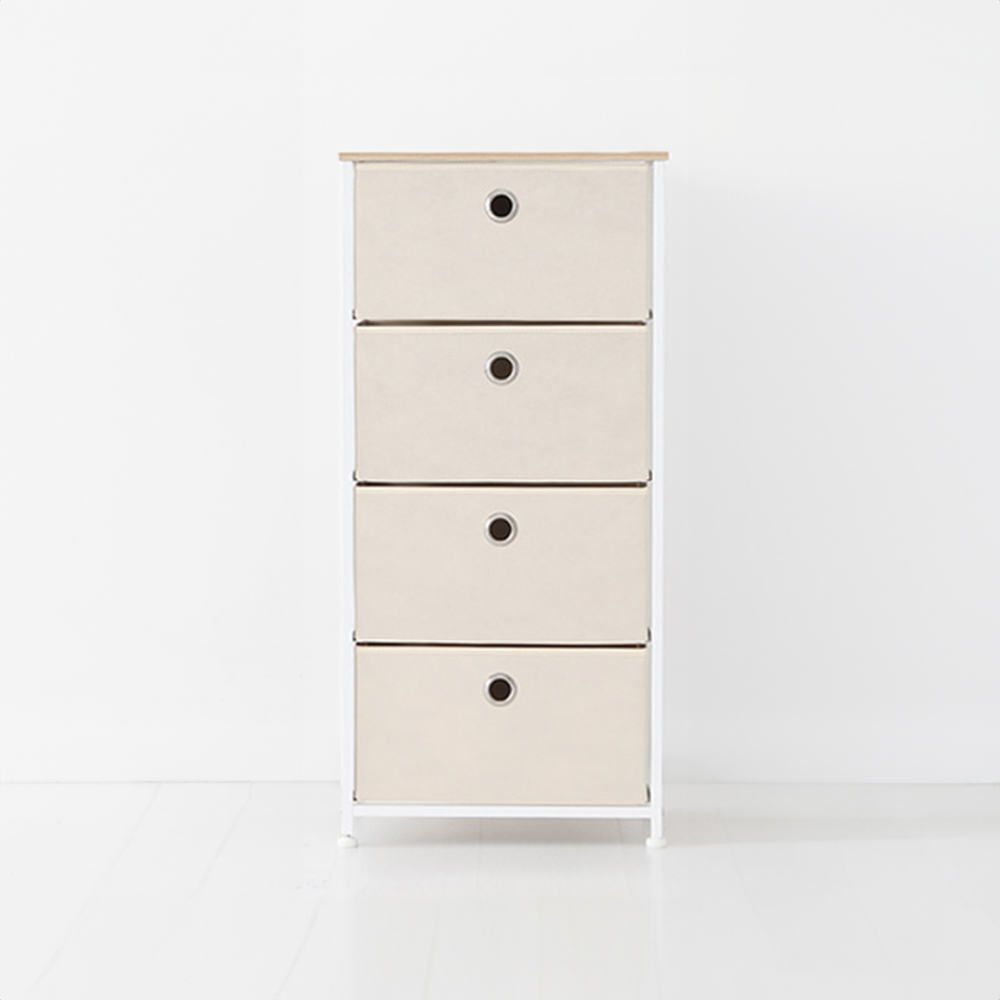 NOVEN 패브릭 서랍장 450950 450x300x945mm, 4단, 크림 7131.2048 - 메인 이미지