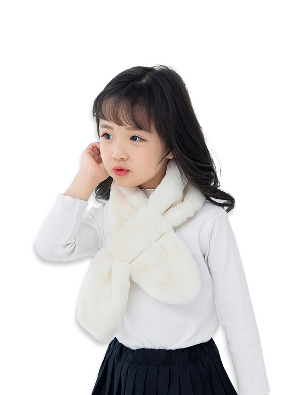 유아 아동 키즈 여아 남아 어린이 초등 학생 겨울 털 방한 목도리 머플러 주니어 - 상품 이미지