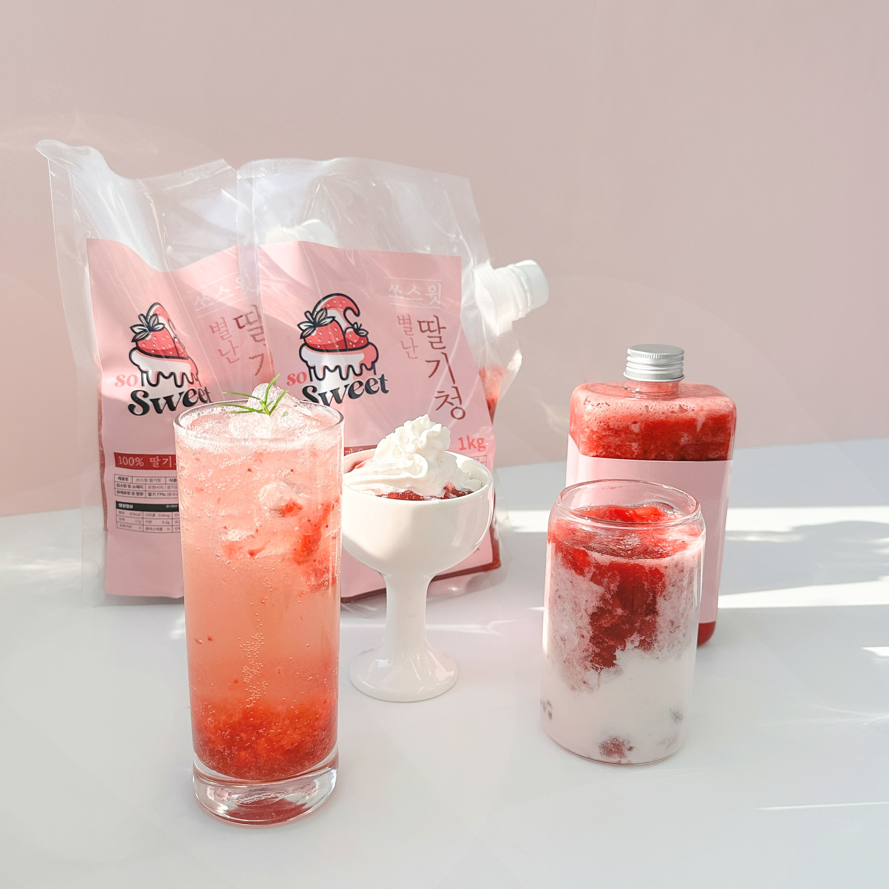 77%함량 수제 딸기청 초고함량 생과육 무첨가물 무색소 무방부제 파우치 500g 1kg 이미지 8