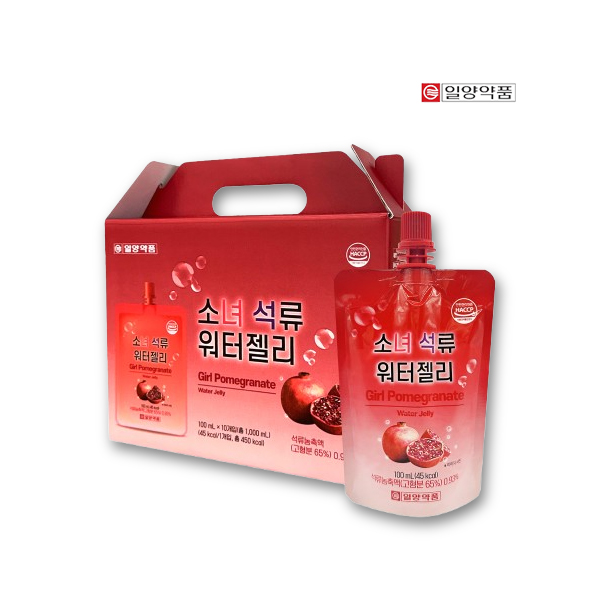 일양약품 소녀 석류 워터젤리 100ml 10포 어린이 비타민 간식 건강음료 파우치