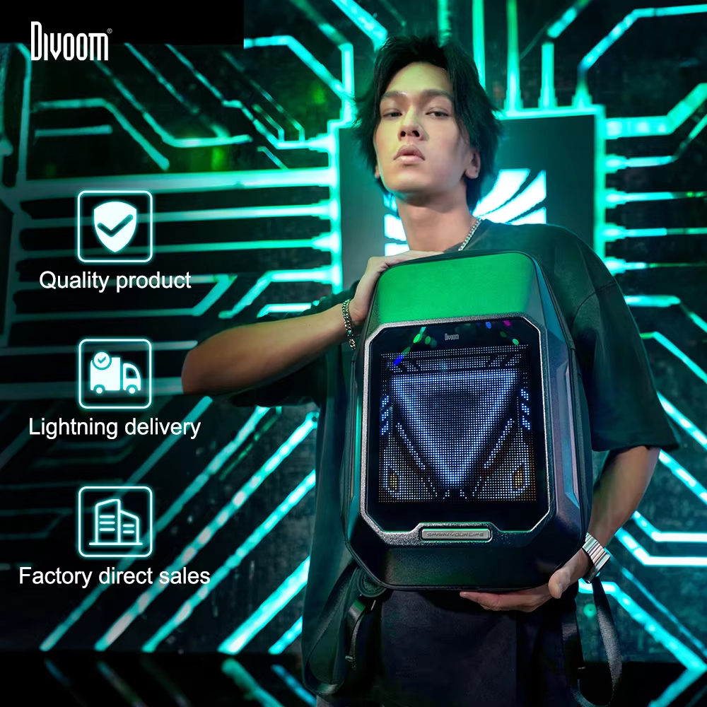 디붐 백팩 Cyberbag 픽셀 아트 LED 스크린 배낭 카메라 노트북 가방 - 상세 이미지 5
