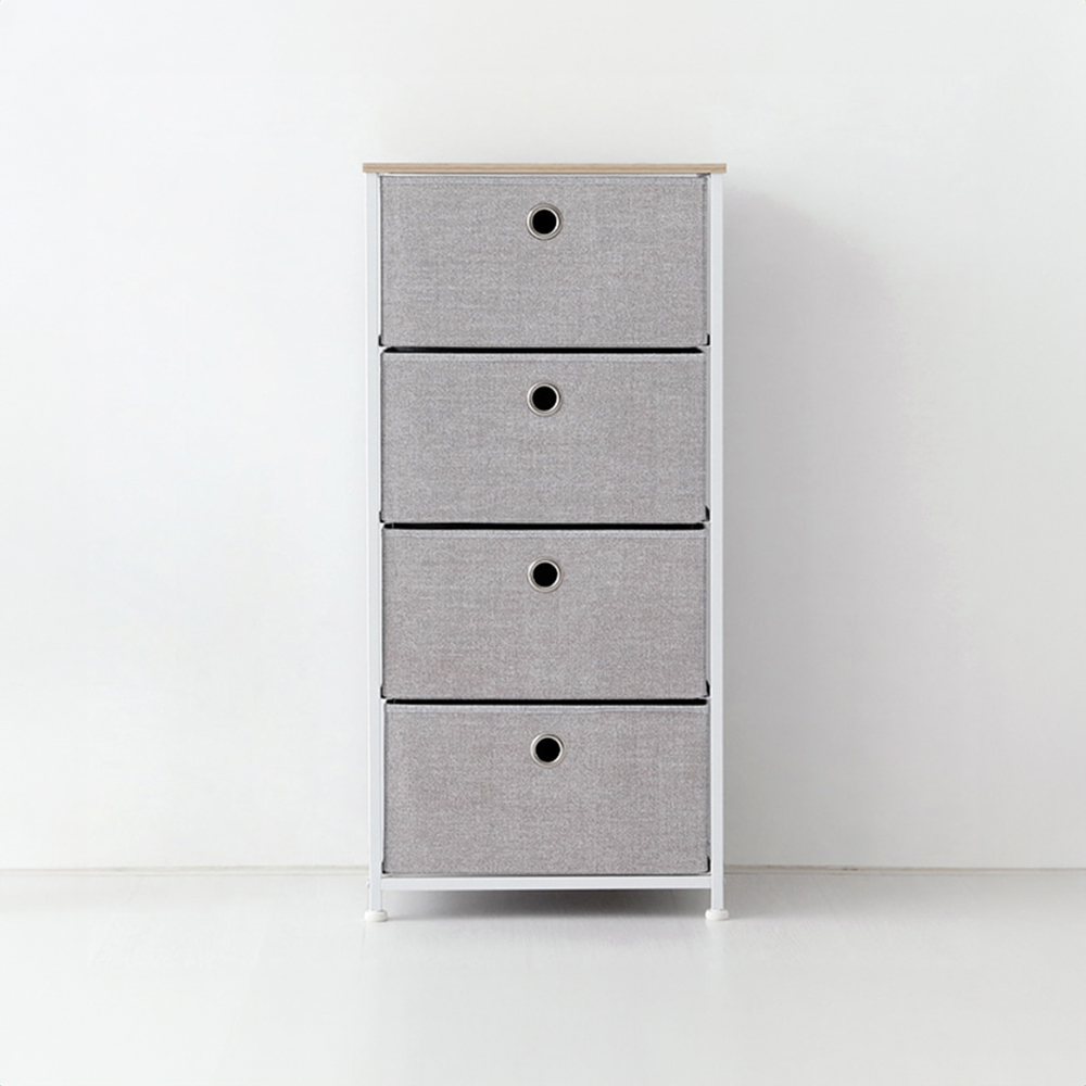 NOVEN 패브릭 서랍장 450950 450x300x945mm, 4단, 라이트그레이 0824.9150 - 메인 이미지