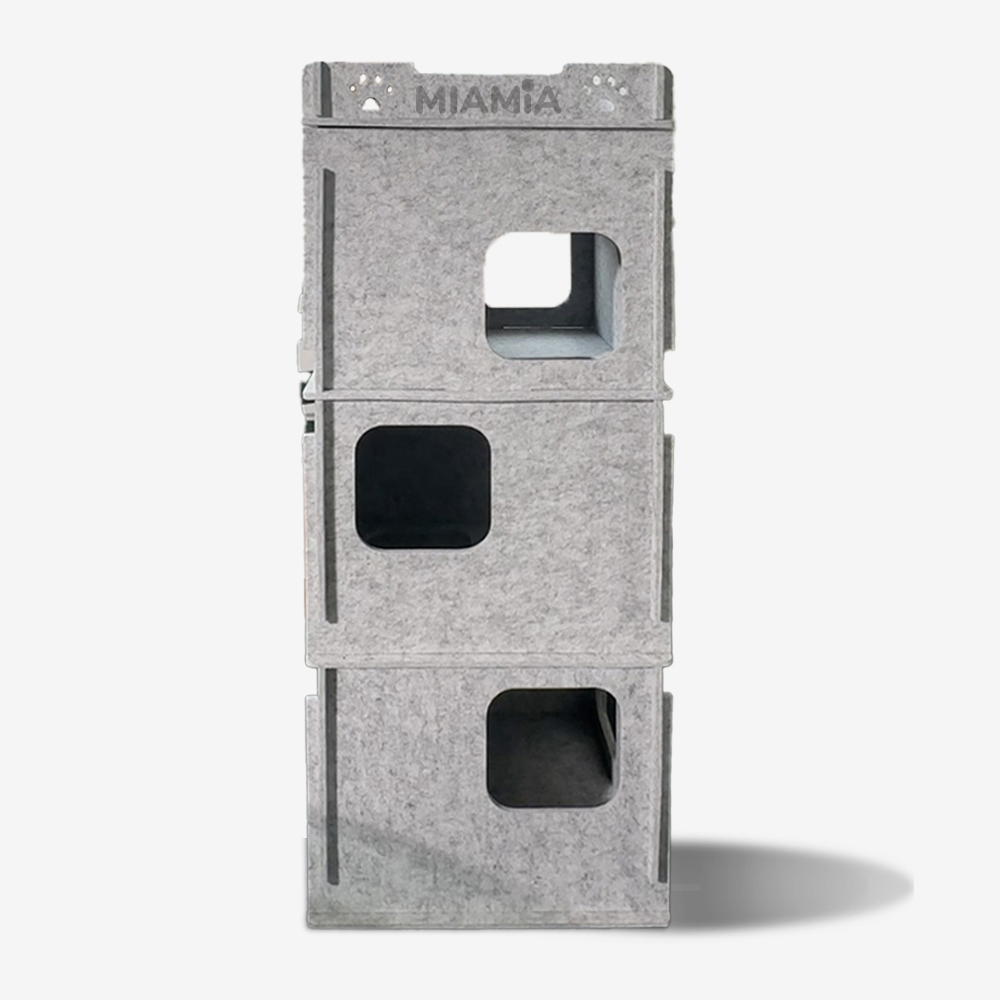 MIAMIA 펠트 고양이 숨숨 집 터널 캣타워 대형